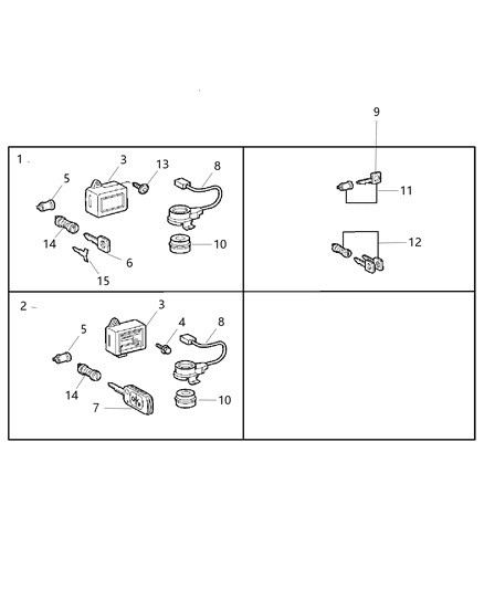 2002 Dodge Sprinter 2500 Key Blank Diagram for 5127746AA