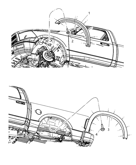 2010 Dodge Ram 3500 Pickup Molding Wheel Opening Diagram