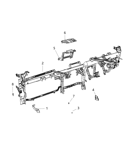 2020 Ram 1500 New Style Instrument Panel & Structure Diagram 2 - Thumbnail