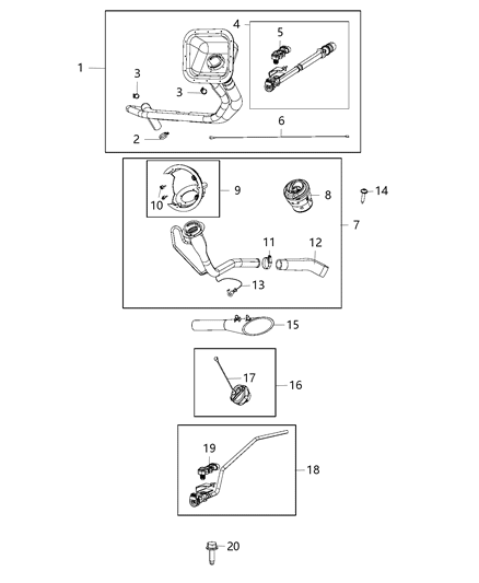 2015 Ram 2500 Tube Fuel Vapor Recirculation Diagram for 68206484AB