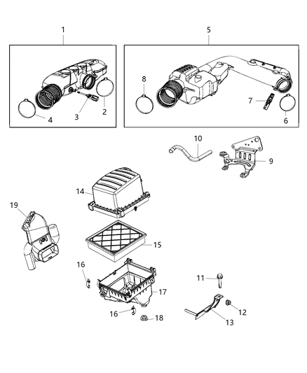 2021 Jeep Grand Cherokee Engine Cover Ball Stud Diagram for 6512463AA