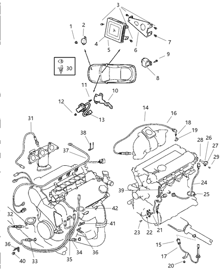 1997 Chrysler Sebring Knock Sensor Diagram for 4557667