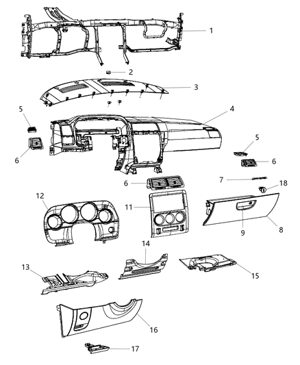 2010 Dodge Challenger Cover Steering Column Diagram for 1DE80XDVAD