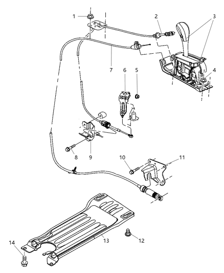 2005 Jeep Liberty Lever Manual Control Diagram for 52109749AB