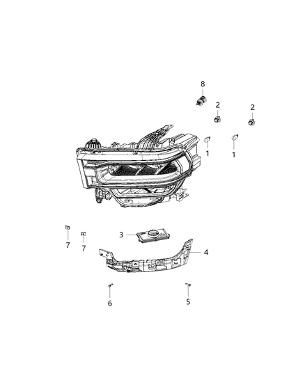 2020 Ram 5500 Parts, Headlamp Service Diagram 3 - Thumbnail