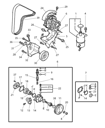 2000 Chrysler Sebring Coupe Power Steering Pump Diagram