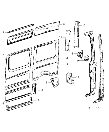 2009 Dodge Sprinter 2500 Side Outer Panel Diagram 7 - Thumbnail