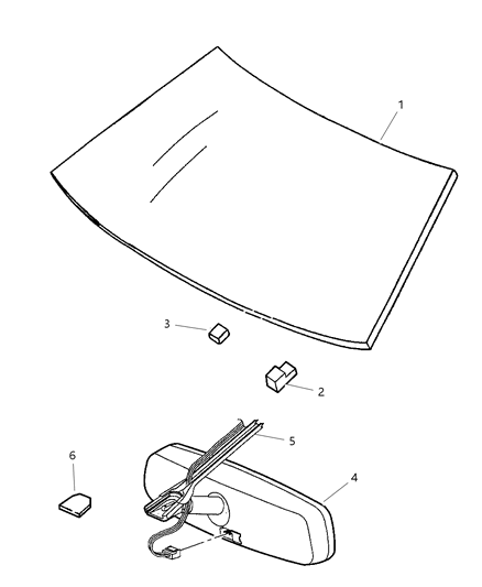 1998 Dodge Intrepid Mirror Inside Rearview Diagram for 4757000AB