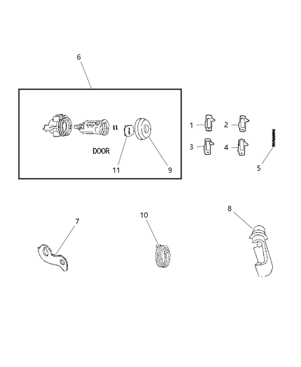 2008 Chrysler Pacifica Front Door Lock Cylinders Diagram