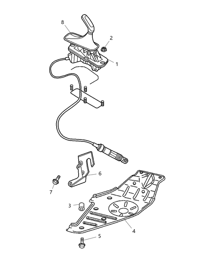 2005 Jeep Liberty Gearshift Controls of Transfer Case Model Diagram 1 - Thumbnail