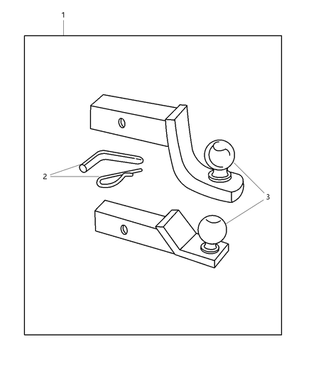 2002 Dodge Ram 2500 Regular Cab Adapter Kit - Ball Mount Diagram