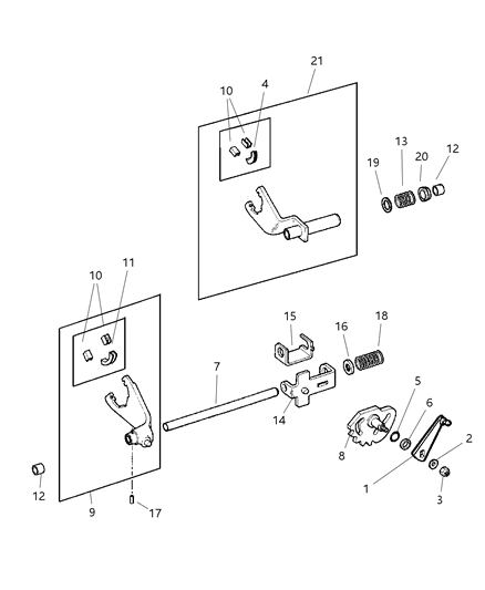 2000 Jeep Grand Cherokee Fork & Rail Diagram 1 - Thumbnail
