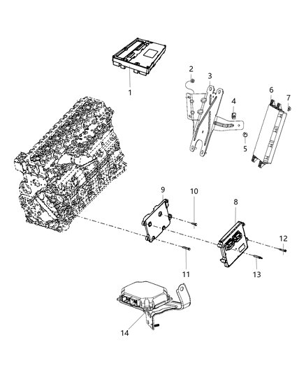 2014 Ram 3500 Pickup Modules, Engine Compartment Diagram 2 - Thumbnail