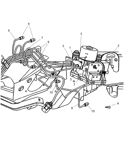 2001 Chrysler PT Cruiser Module Anti-Lock Brake System Diagram for 5017847AB
