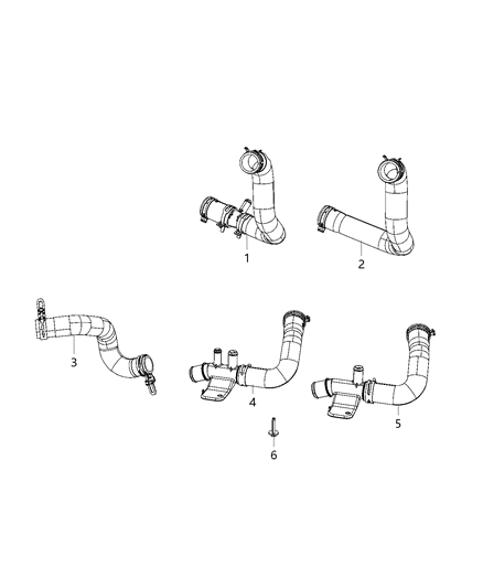2021 Jeep Gladiator Radiator Hoses And Related Parts Diagram 2 - Thumbnail