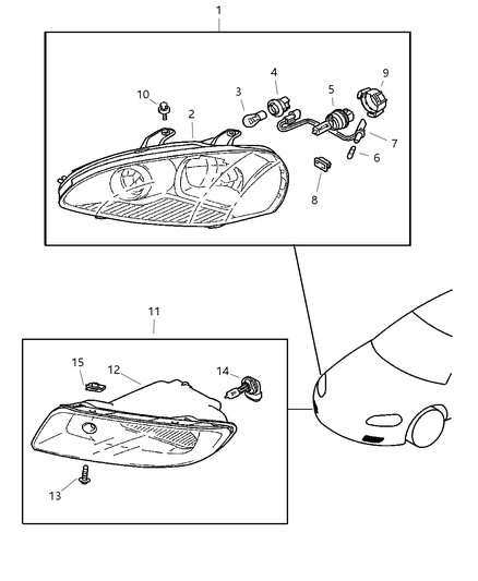 2004 Dodge Stratus Socket, Front Diagram for MN142065