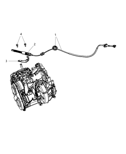 2009 Dodge Journey Gearshift Lever , Cable And Bracket Diagram 2 - Thumbnail