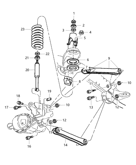 2007 Dodge Ram 3500 Cab Chassis Control Arms, Springs And Shocks - Front Diagram