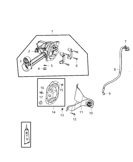 2011 Dodge Nitro Housing & Vent of Front Axle; Differential And Drive Line Diagram