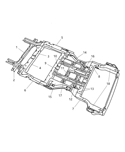 2007 Chrysler Town & Country Crossmember, Front Diagram for 5020073AB