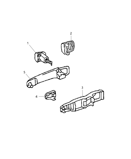 2007 Chrysler Crossfire Handle Bezel, Front Passenger Side Diagram for 5099154AA