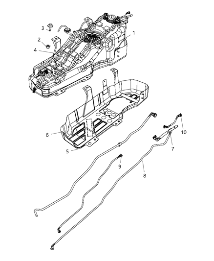 2008 Jeep Liberty Tube Fuel Return Diagram for 52129210AD