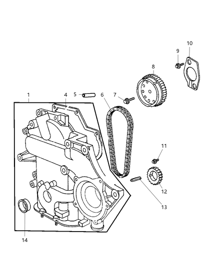 2004 Dodge Caravan Timing Chain & Cover Diagram 1 - Thumbnail