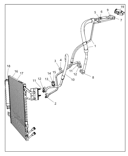 2009 Jeep Wrangler A/C Plumbing Diagram 1 - Thumbnail