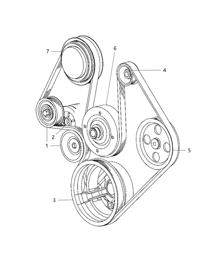 2008 Chrysler Aspen Pulley & Related Parts Diagram 2 - Thumbnail