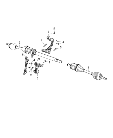 2018 Jeep Cherokee Shafts, Axle Diagram 3 - Thumbnail