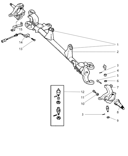 1998 Jeep Cherokee Housing - Front Axle Diagram 1 - Thumbnail