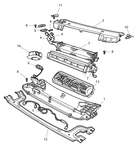 2000 Dodge Durango HEVAC Unit Diagram 2 - Thumbnail
