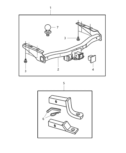 2002 Dodge Ram Van Adapter Kit Ball Mount Diagram for 82201149