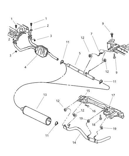 2002 Dodge Ram 3500 Regular Cab Exhaust System Diagram 1 - Thumbnail
