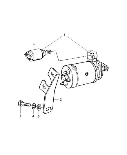 1997 Jeep Cherokee Starter Engine Diagram for R6041012AE