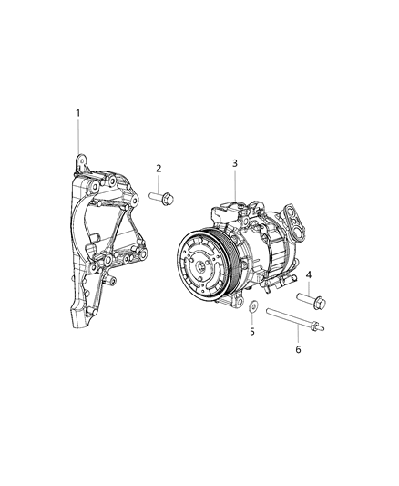 2020 Jeep Compass A/C Compressor Mounting Diagram 2 - Thumbnail