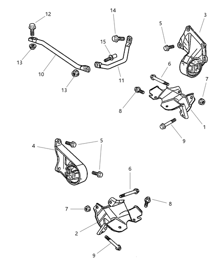 2003 Jeep Grand Cherokee Front Mount, Passenger Side Diagram for 52058928