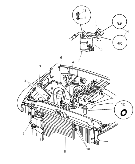 1997 Dodge Ram 2500 Condenser Diagram for 55036277