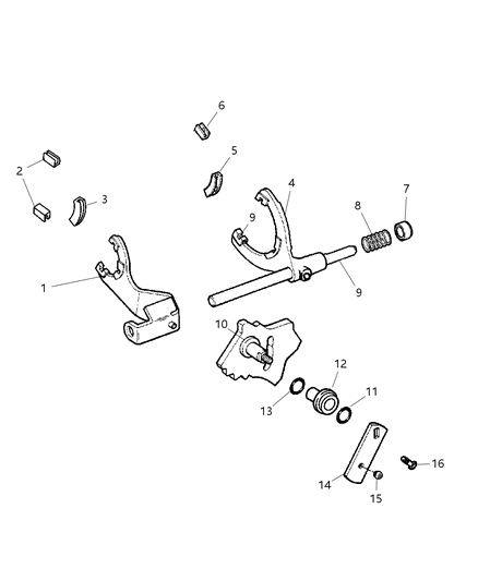 2005 Jeep Wrangler Forks & Rail Diagram 2 - Thumbnail