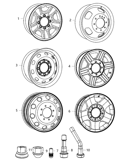 2012 Ram 3500 Wheel Steel Diagram for 52110366AC