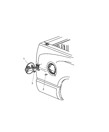 2011 Ram 1500 Fuel Filler Housing & Door Diagram