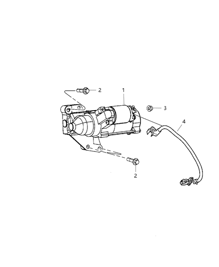 2007 Jeep Compass Starter Engine Diagram for 5033440AA