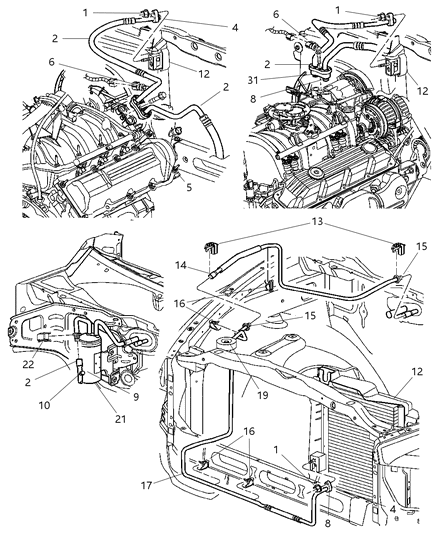 2003 Dodge Ram 3500 Accumulator Suction And Discharge Line Diagram for 55055963AB