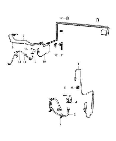 2012 Dodge Charger Front Brake Lines & Hoses Diagram 2 - Thumbnail