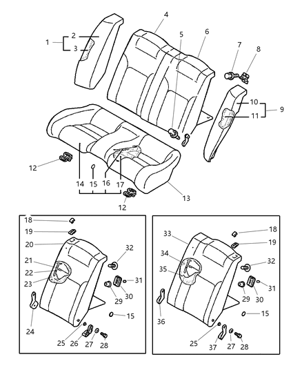 2002 Chrysler Sebring Coupe Rear Seat Diagram
