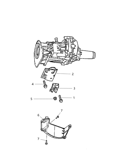 2000 Dodge Dakota Engine Mounting, Rear Diagram 5 - Thumbnail