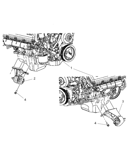 2006 Dodge Durango Mounts, Front Diagram 3 - Thumbnail