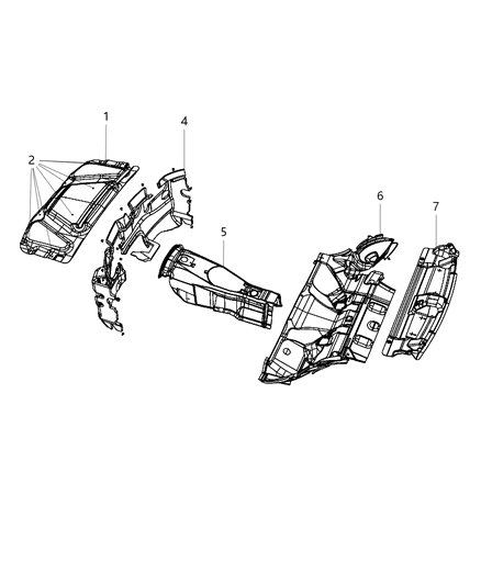 2009 Dodge Challenger Silencer Rear Shelf Diagram for 4662035AA