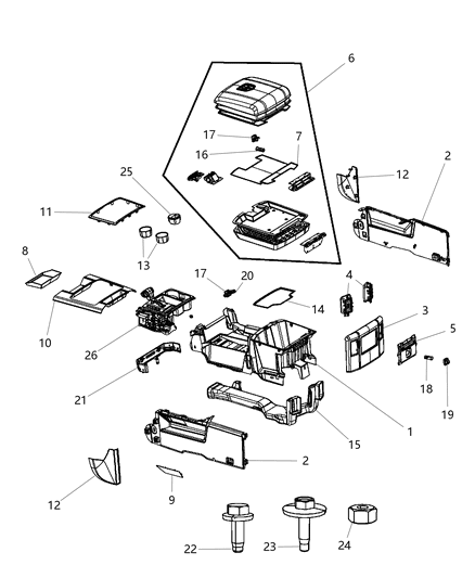 2011 Ram 2500 Floor Console Diagram 1 - Thumbnail