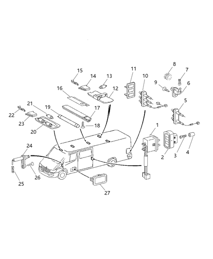 2005 Dodge Sprinter 2500 Cargo Lamp Diagram for 5103764AA